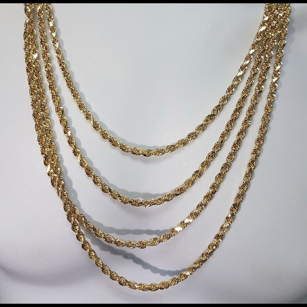 💎 18K Yellow Gold Rope Chain Necklace💎 - Picture 6 of 8